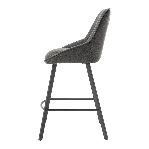 Der Borgo Barhocker - Bjorn 24 beige steht auf einem Jute-Teppich in einem Esszimmer mit Holztisch - Tower Living - Bjorn 19 anthracite