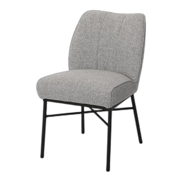 Der Barzio Stuhl - Oasis 91 Bisque steht in einem modernen Raum mit einem Sofa und Beistelltischen - Tower Living - Oasis 40 Ashgrey