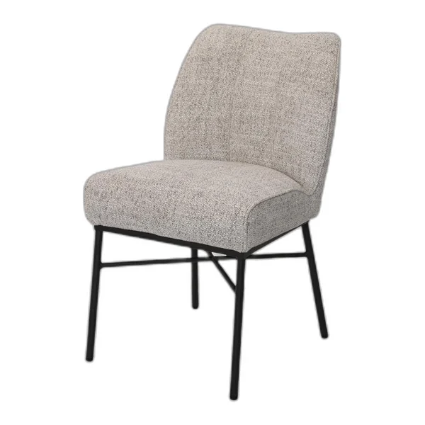 Der Barzio Stuhl - Oasis 91 Bisque steht in einem modernen Raum mit einem Sofa und Beistelltischen - Tower Living - Oasis 91 Bisque