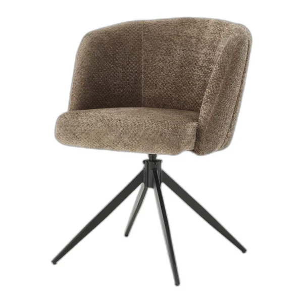 De Cuvio Armstoel - Movie 12 Taupe in een sfeervolle woonkamer met getextureerde muren en een bijzettafel - Tower Living - Movie 12 Taupe