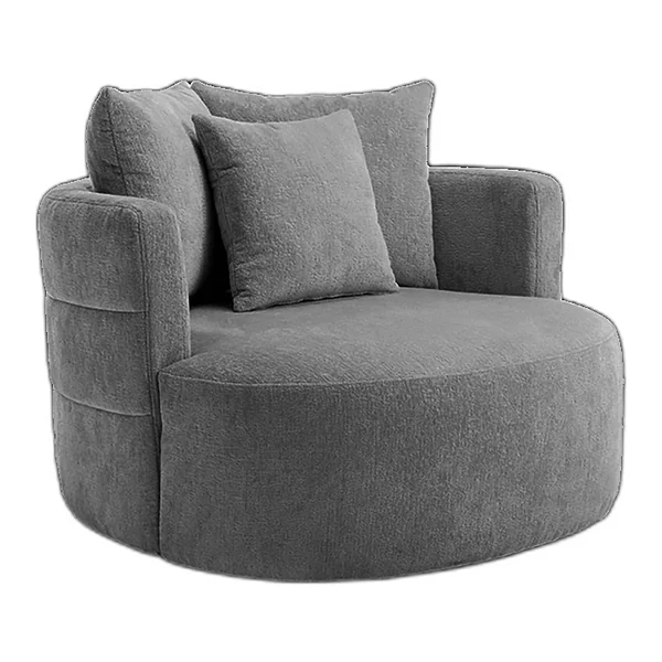 De Bolza Fauteuil - Trenza 6 ivory (draaibaar) in een sfeervolle, modern ingerichte woonkamer - Tower Living - Trenza 9 stone