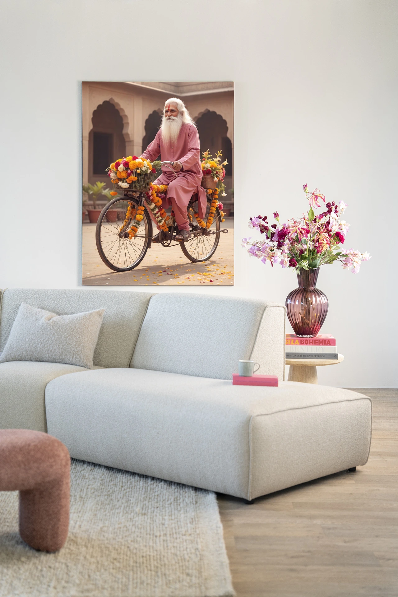 Tapiz de pared Flower Bike - Urban Cotton