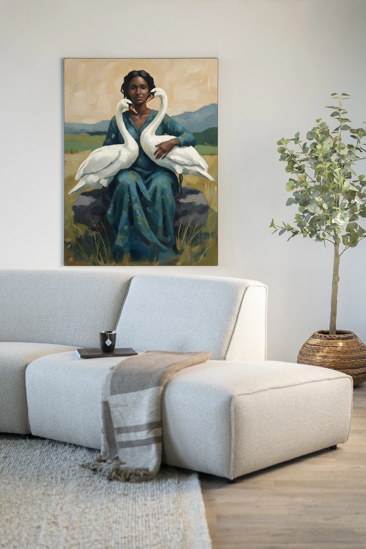Tapiz de pared Swan Mother - Urban Cotton