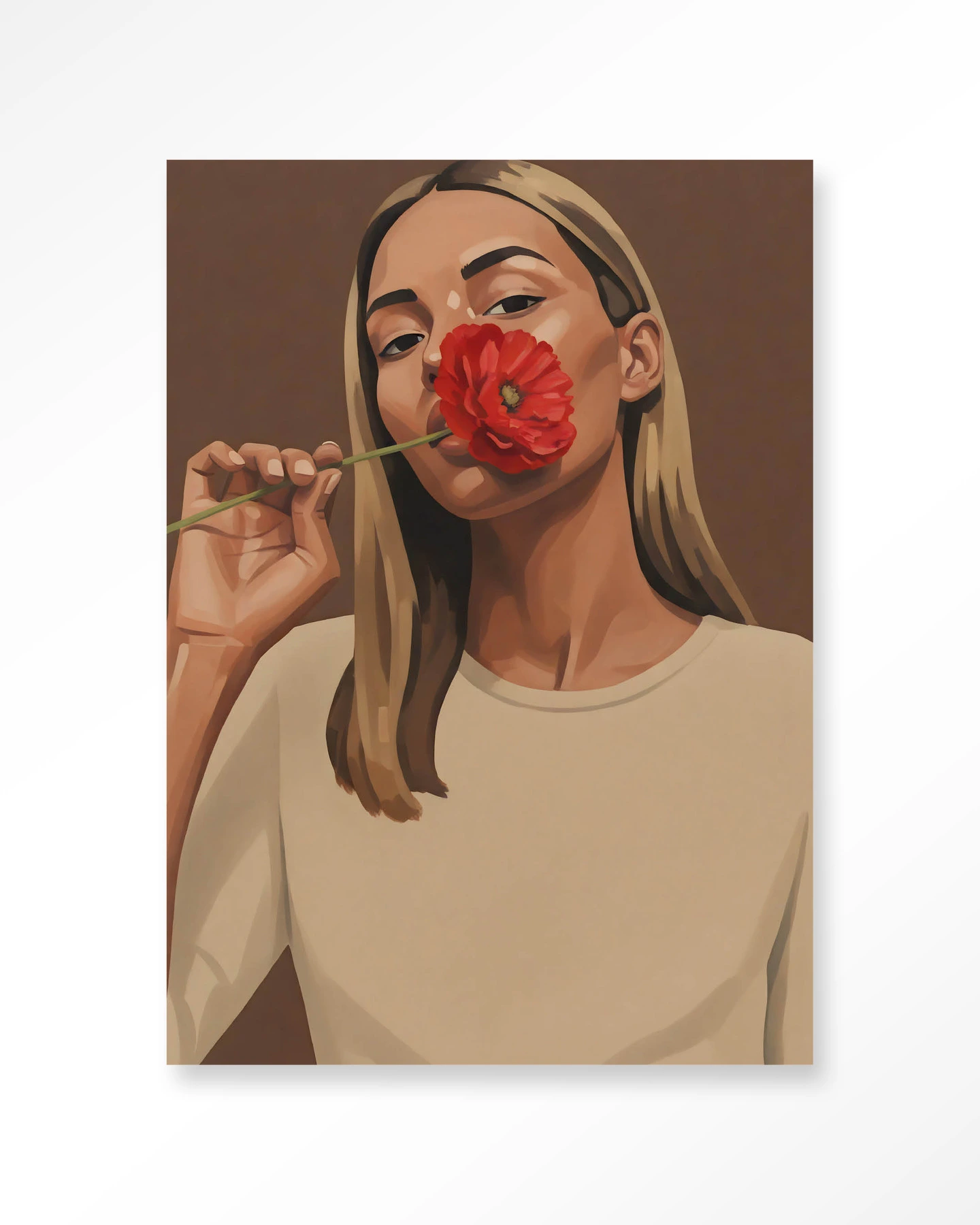 Red Poppy Girl Wall Hanging, Urban Cotton - Urban Cotton