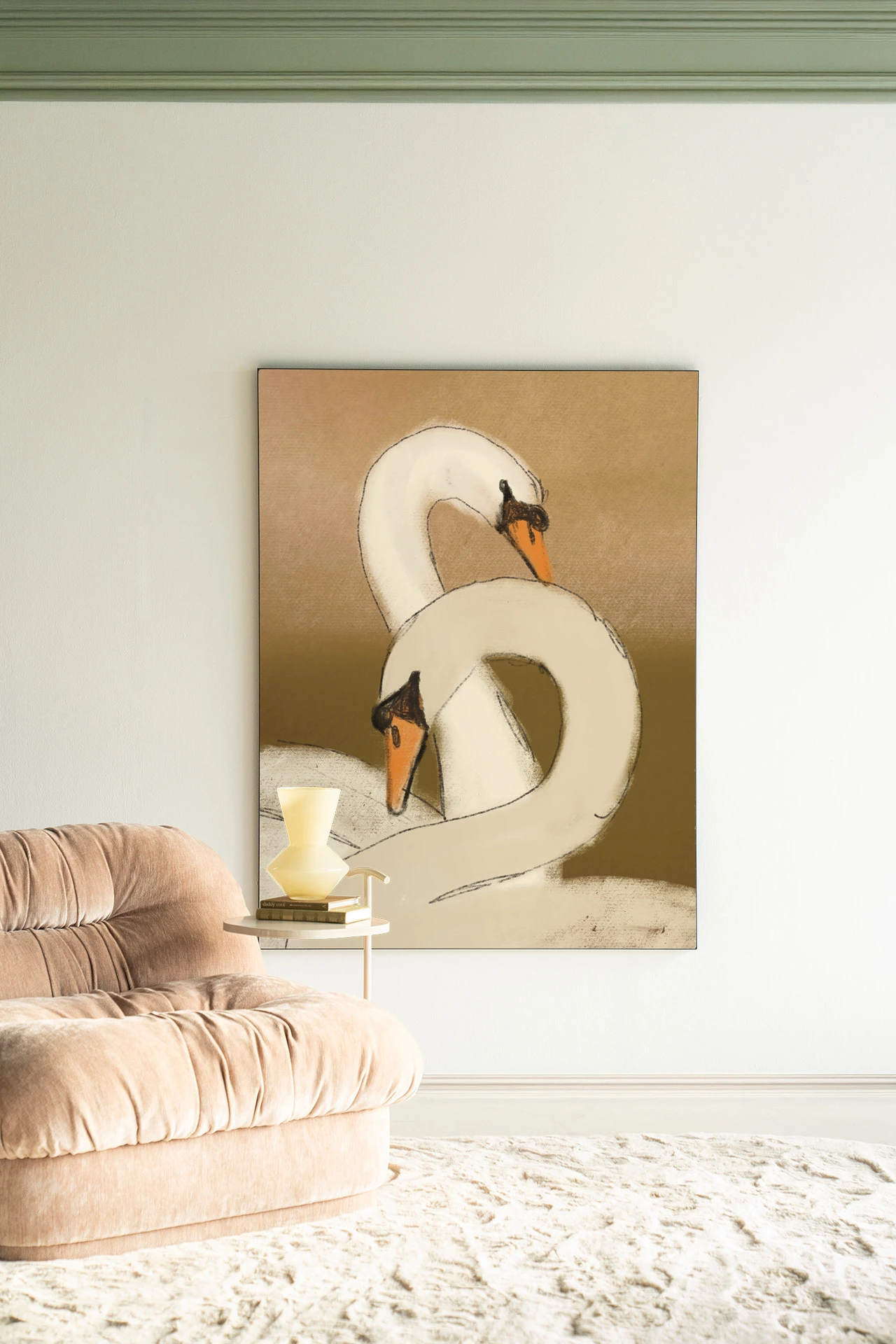 Wandteppich Swan Lake Green - Urban Cotton