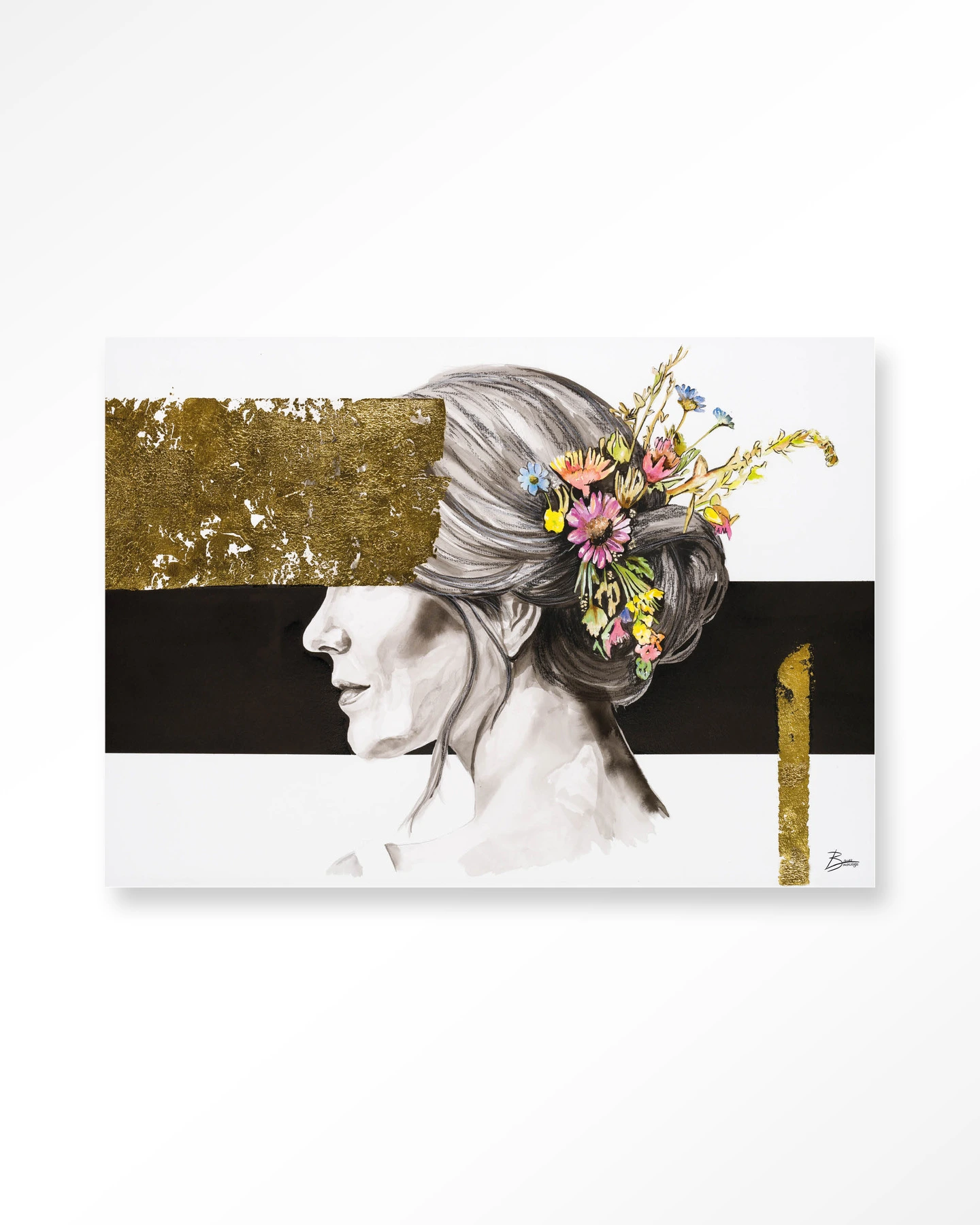 Wall Hanging Blooming In Gold - Urban Cotton - Urban Cotton