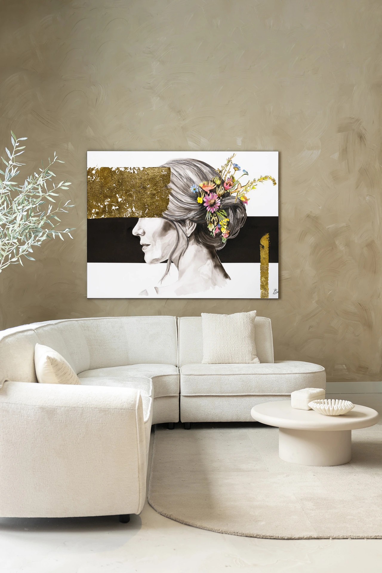Wandteppich Blooming In Gold - Urban Cotton
