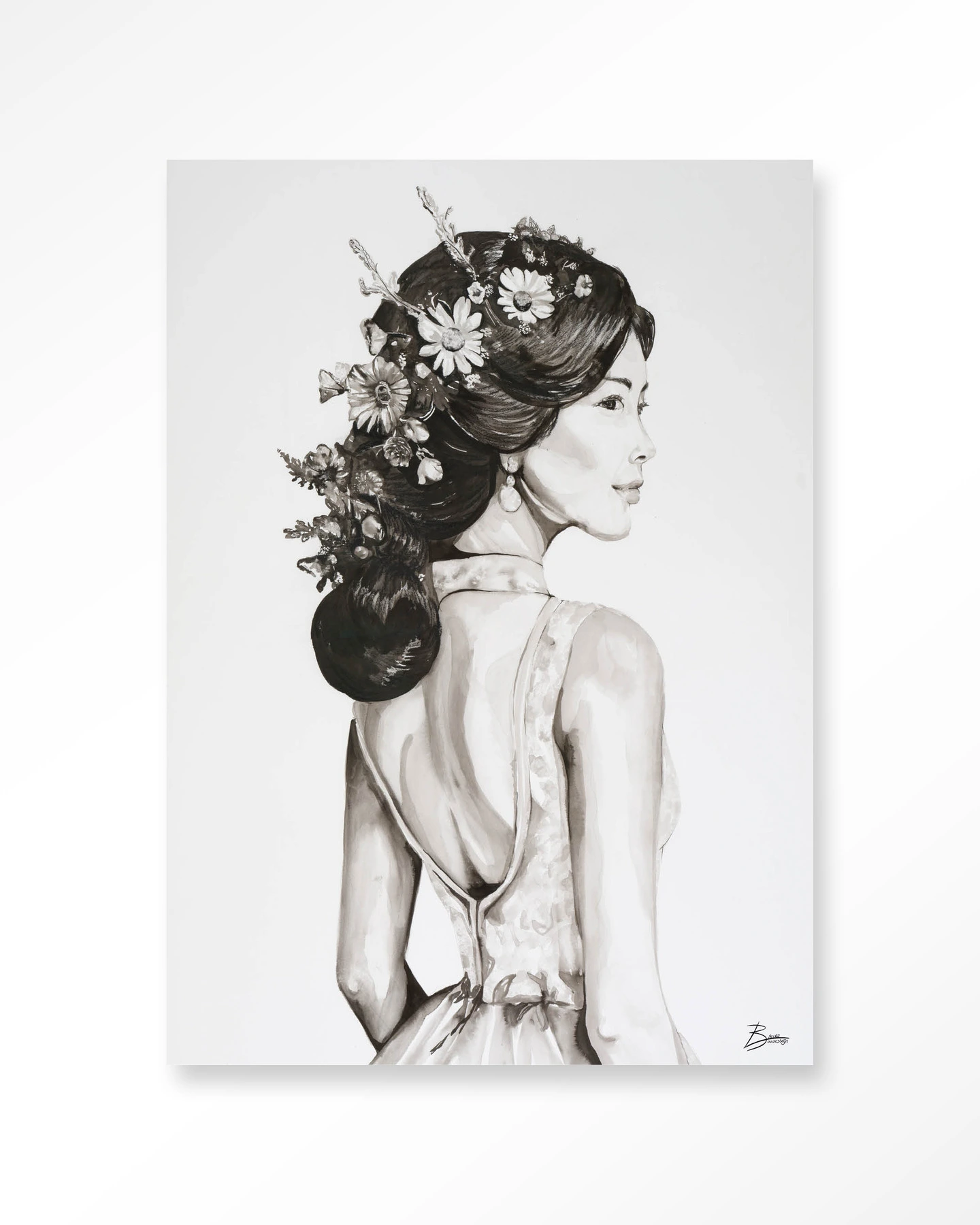 Wall Hanging Lady With Blossom - Urban Cotton - Urban Cotton