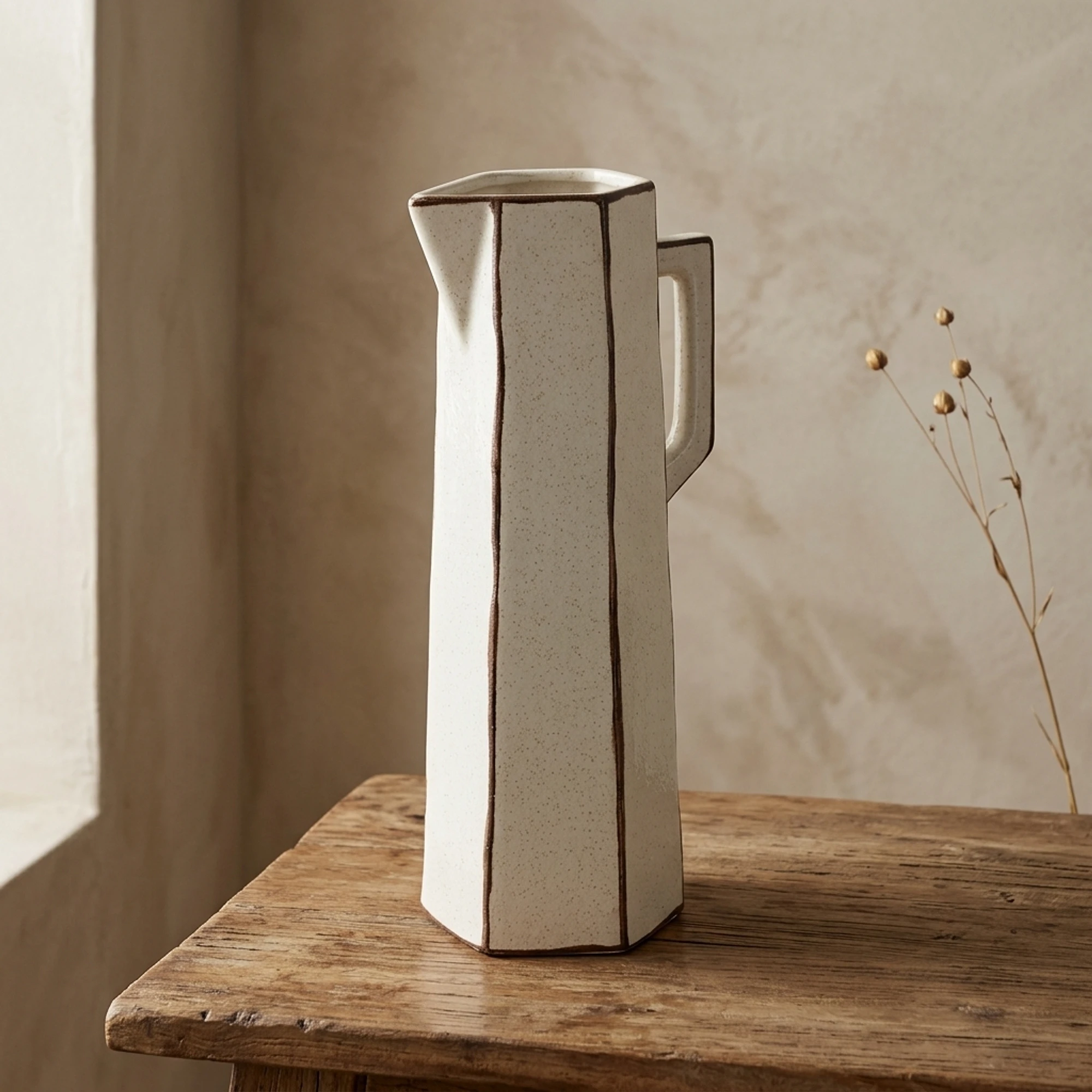 Facet 2 Vase off white - By-Boo