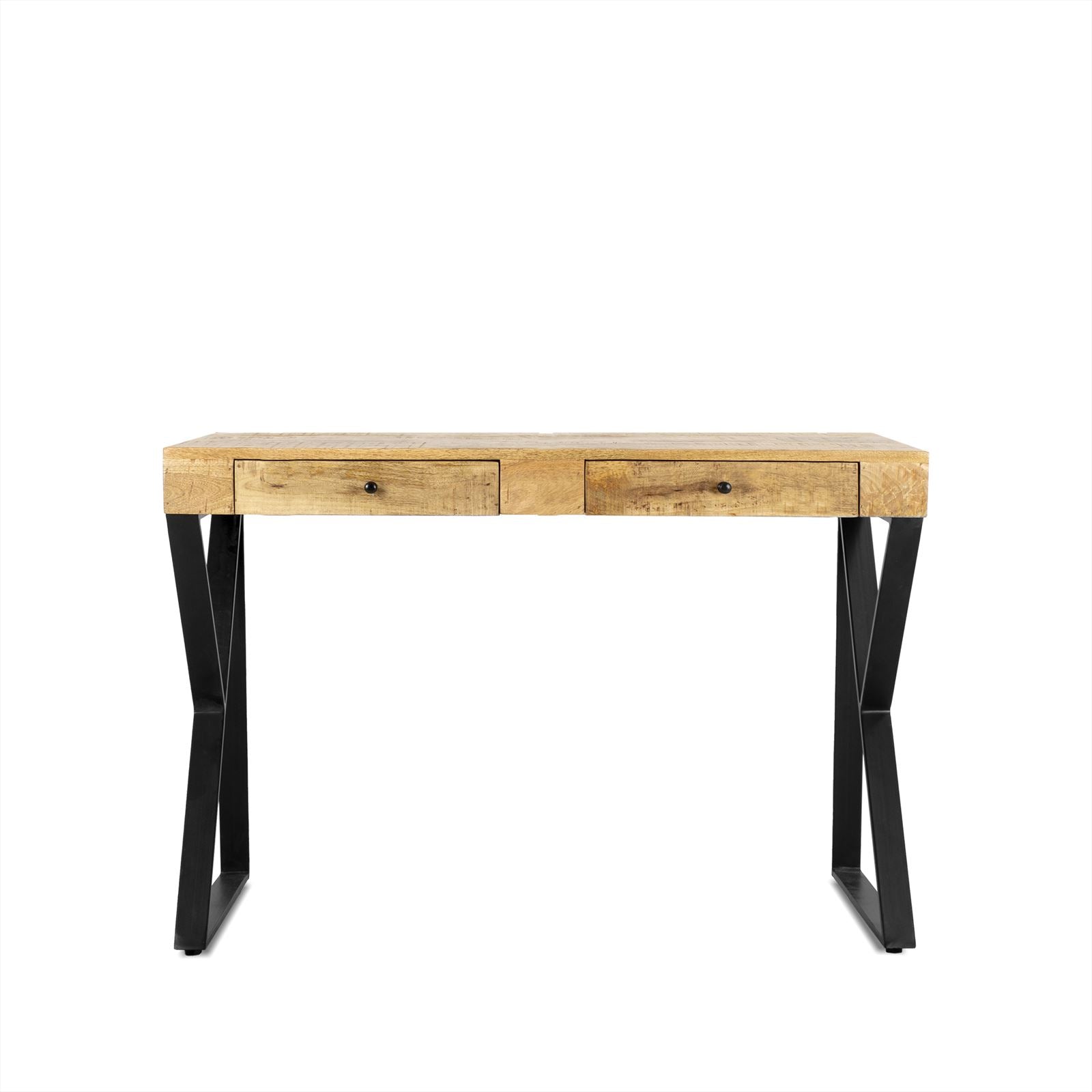 Desk with Drawers (Steel, Black) - Benoa - 120x50