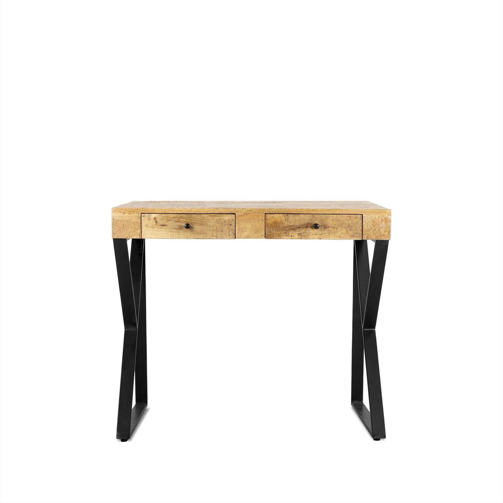 Desk with Drawers (Steel, Black) - Benoa - 90x40