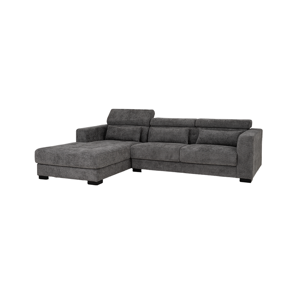 Brighton Chaiselongue links + 3-Sitzer Arm rechts (Stoff, Ivory) - Tower Living - fabric XS85 19 Light grey