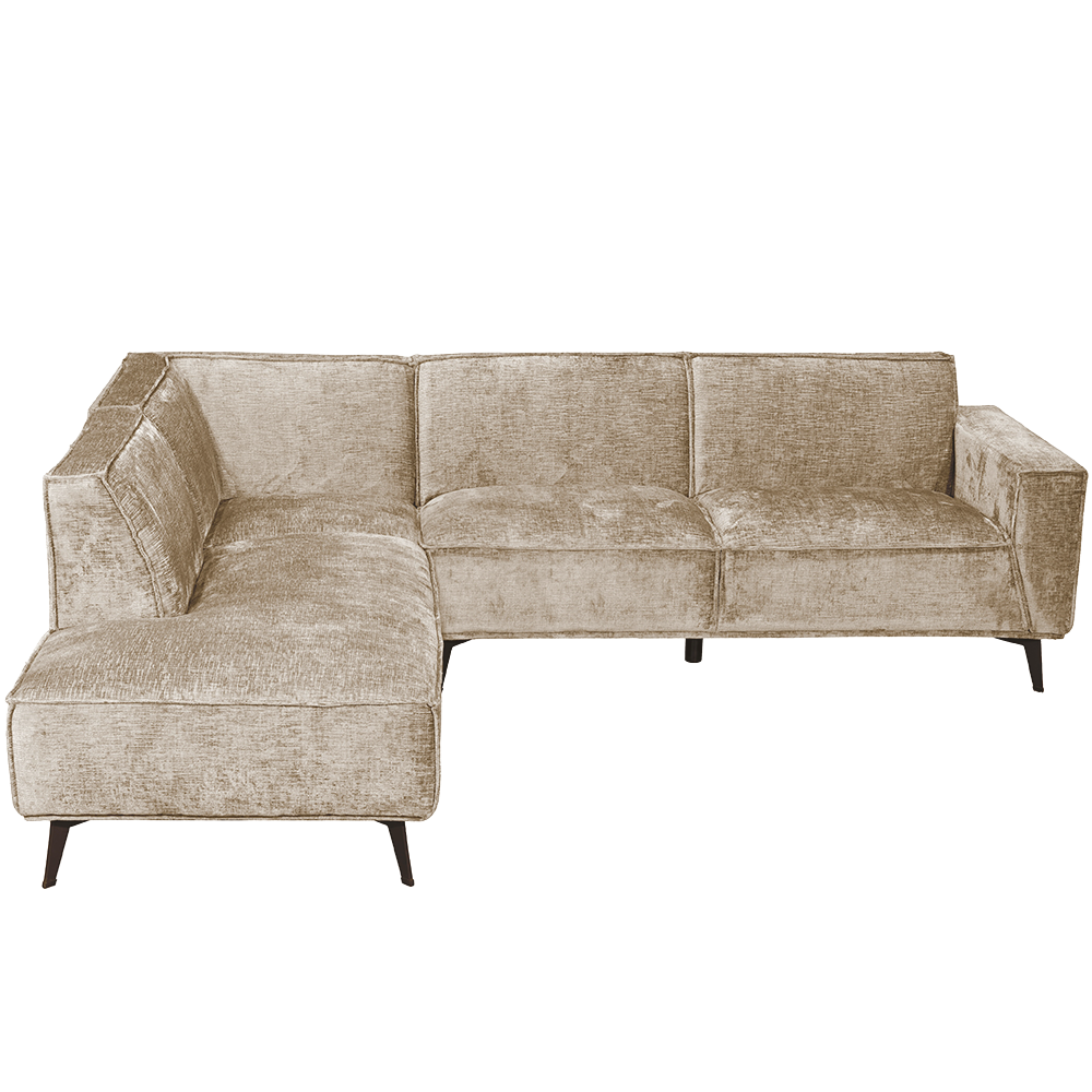Hocker Leeds L + 2,5-Sitzer Arm rechts (Taupe) - Tower Living - Touch 102 Beige
