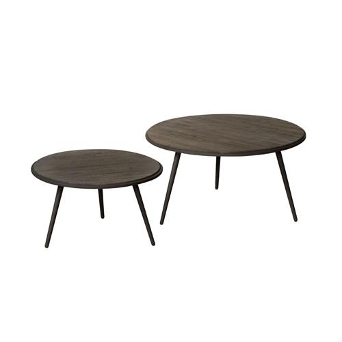 Beistelltisch Rolo rund 75 cm (Teakholz, Grau) - Tower Living - Braun