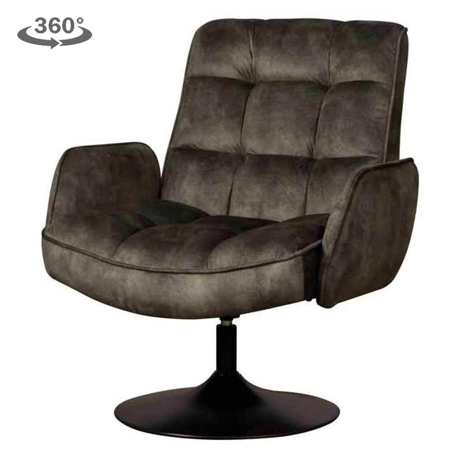 Fauteuil Tropea grijs - Tower Living - Adore dark green 17 (draaibaar)