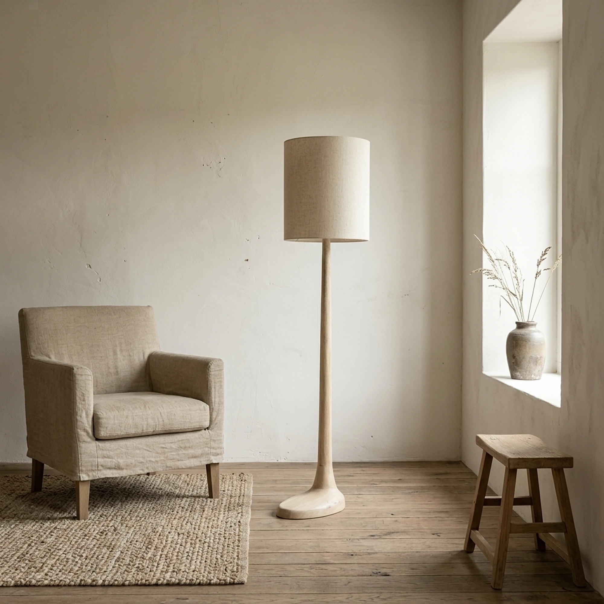 Vloerlamp Rine naturel mangohout - By-Boo