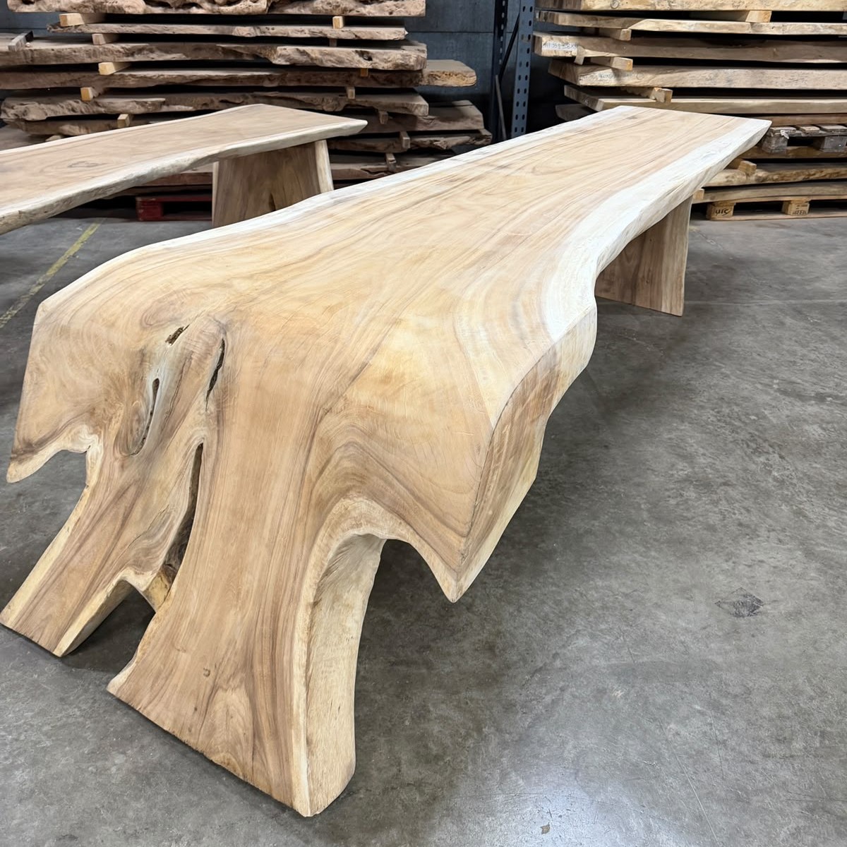 Tree Trunk Table Waterfall Suar Wood 310cm - World of Brosi