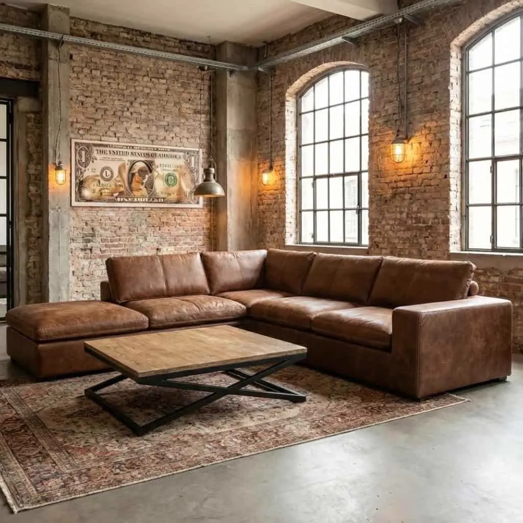 Corner Sofa Lionel Africa leather tabac