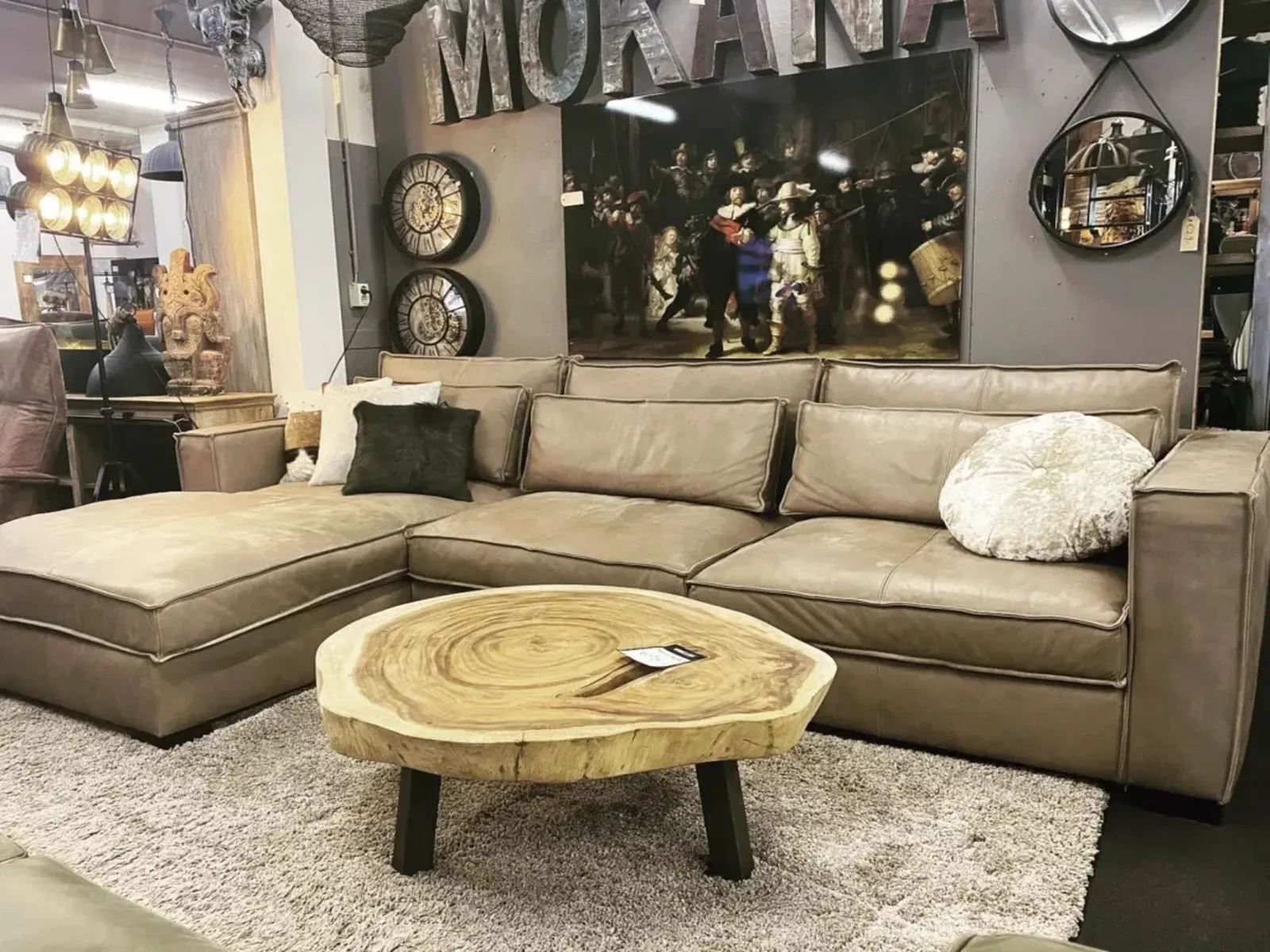 Corner sofa Aymee vintage leather