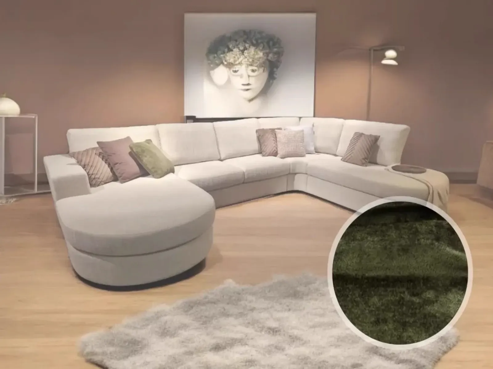 Ilona Aphrodite Olive Corner Sofa