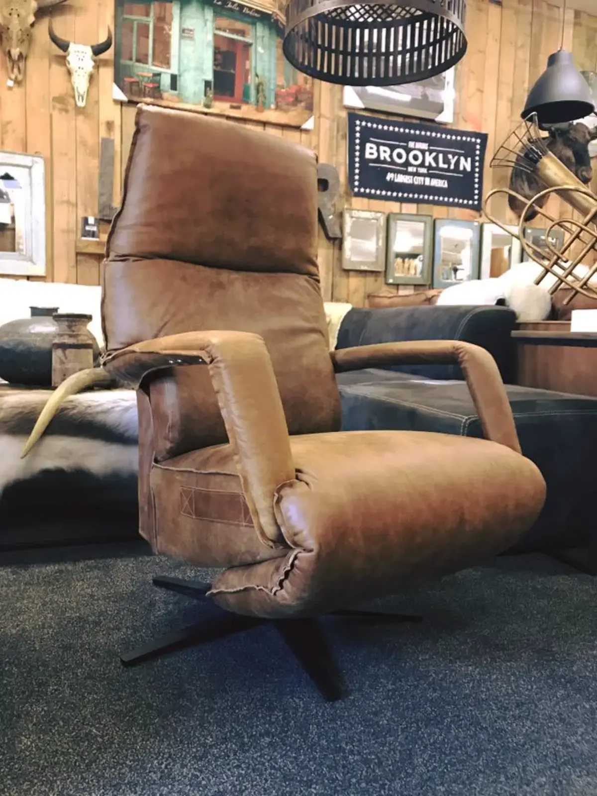 Ipanema Relaxing Armchair, Africa Leather Walnut - Het Anker, foto 4
