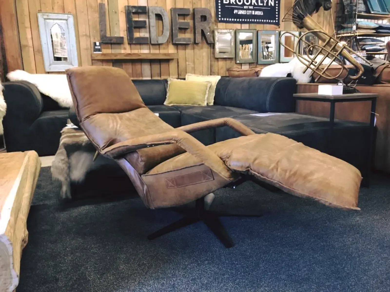 Ipanema Relaxing Armchair, Africa Leather Walnut - Het Anker, foto 6