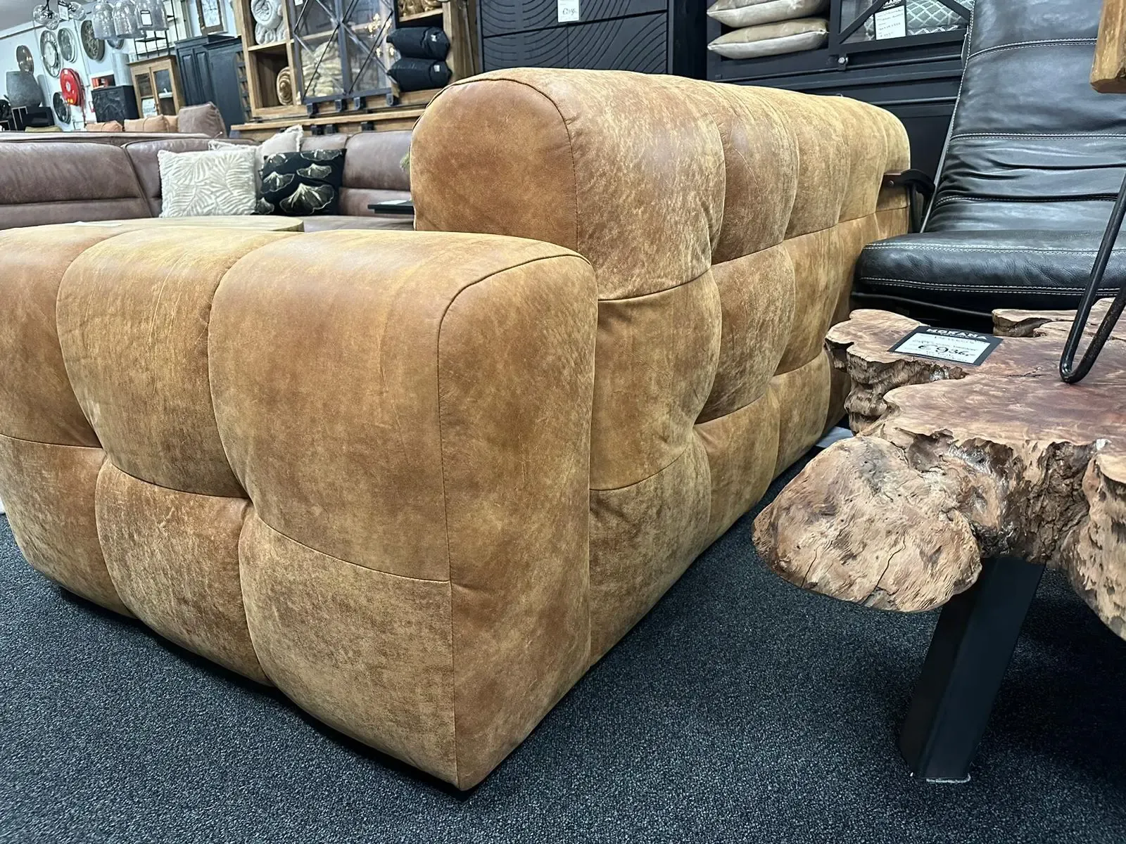 Sofa Amsterdam leather Concrete - Agpol