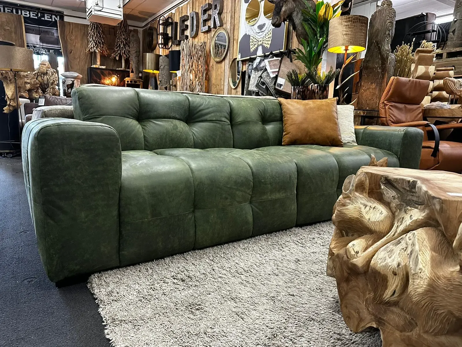 Sofa Amsterdam leather Concrete - Agpol