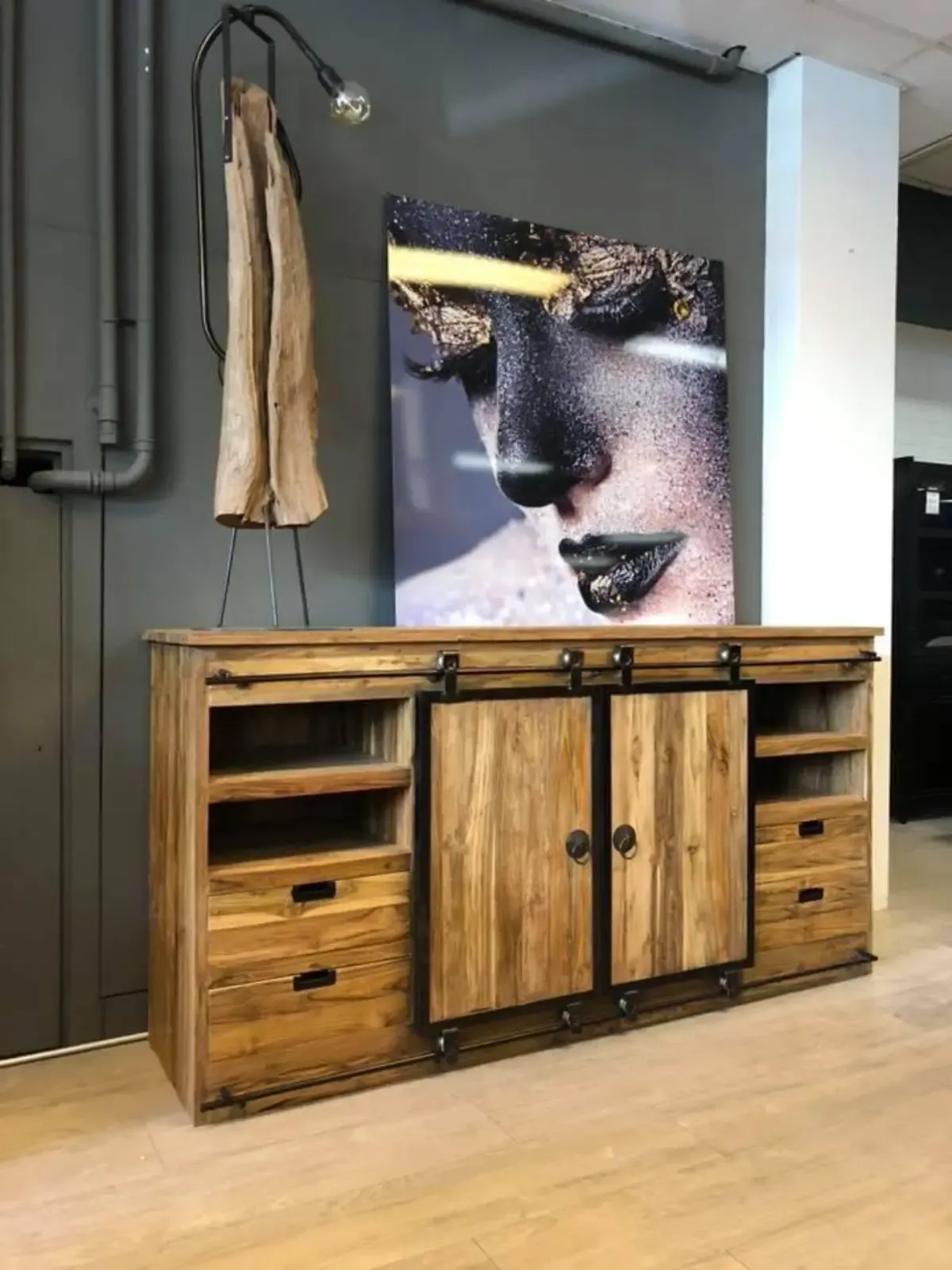 Sideboard Donny Teak 2 Schiebetüren 240 cm - World of Brosi