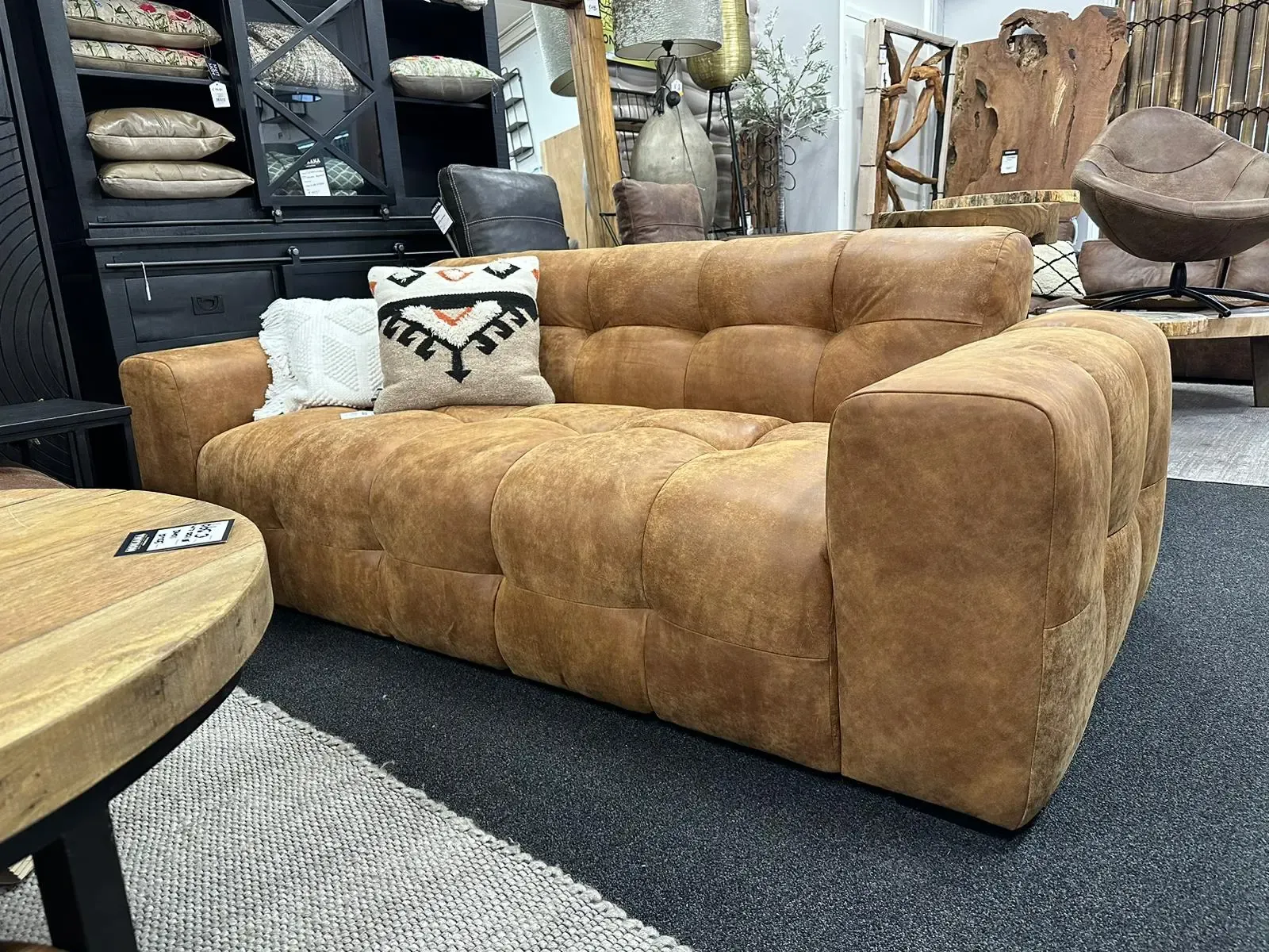 Sofa Amsterdam leather Concrete - Agpol