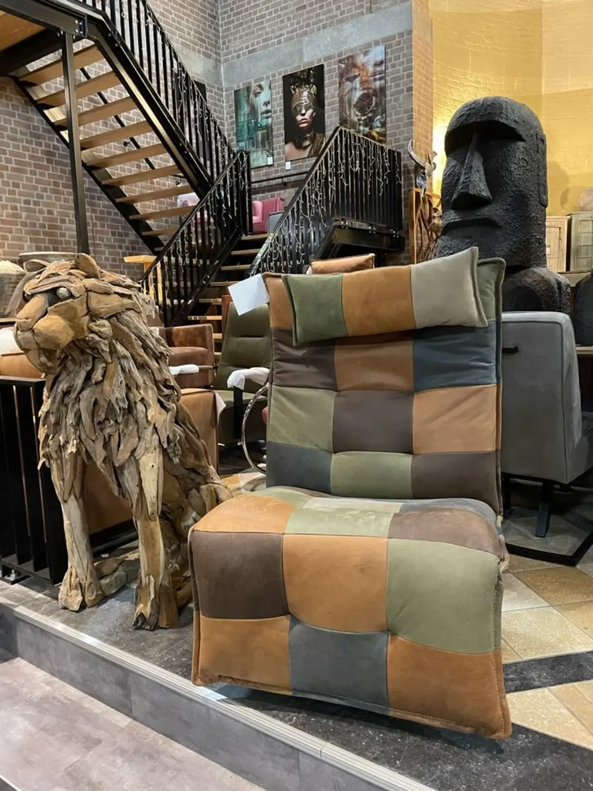 Relaxfauteuil Luc Patchwork Vintage - Chill-Line