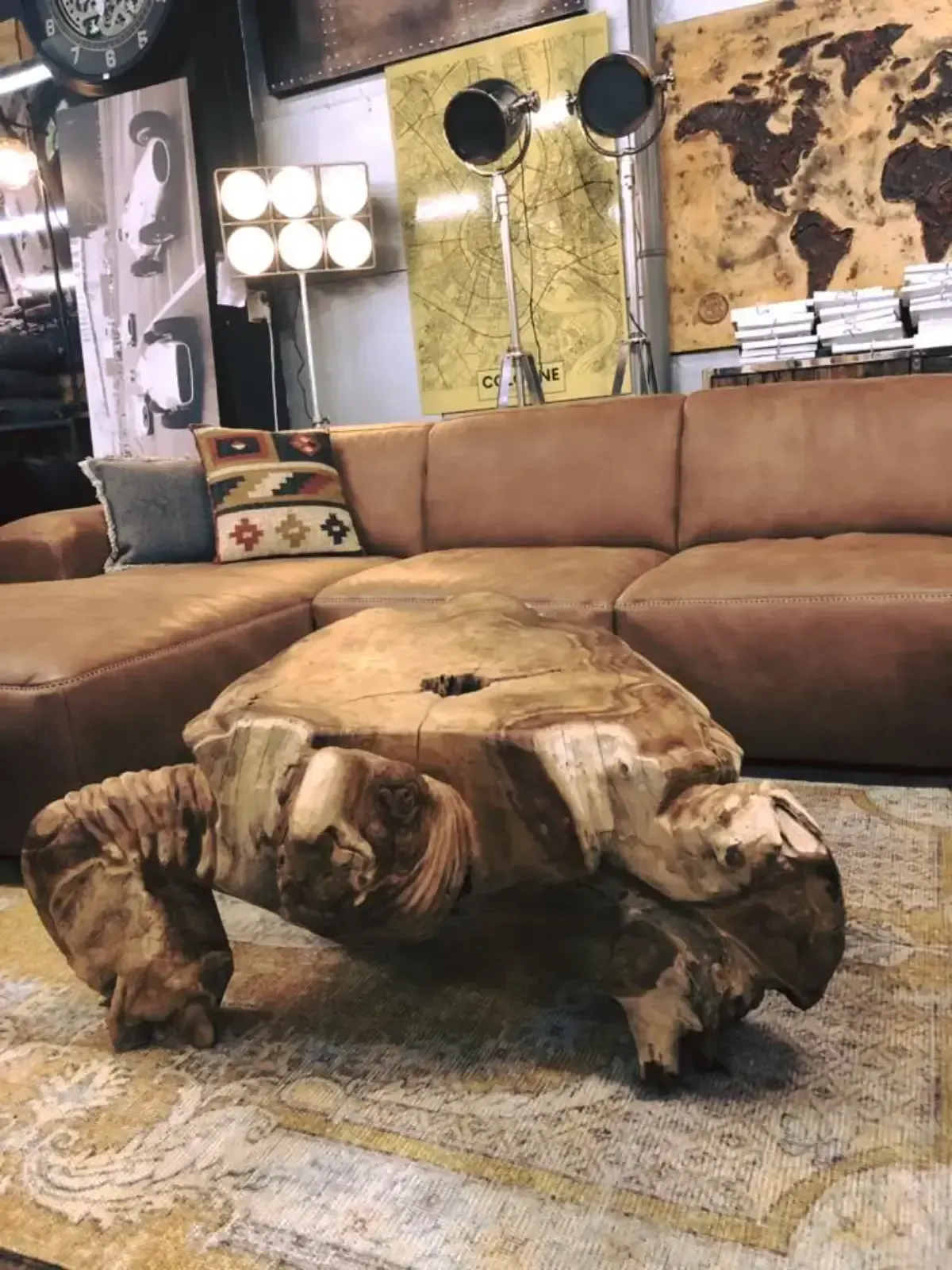 Salontafel schildpad teak