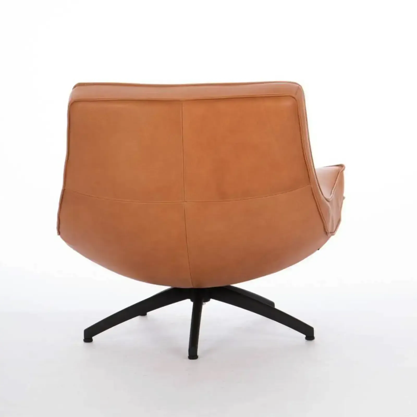 HE Design Sessel Uwa: Luxus-Drehsessel in Cognac Luxor Leder, foto 5