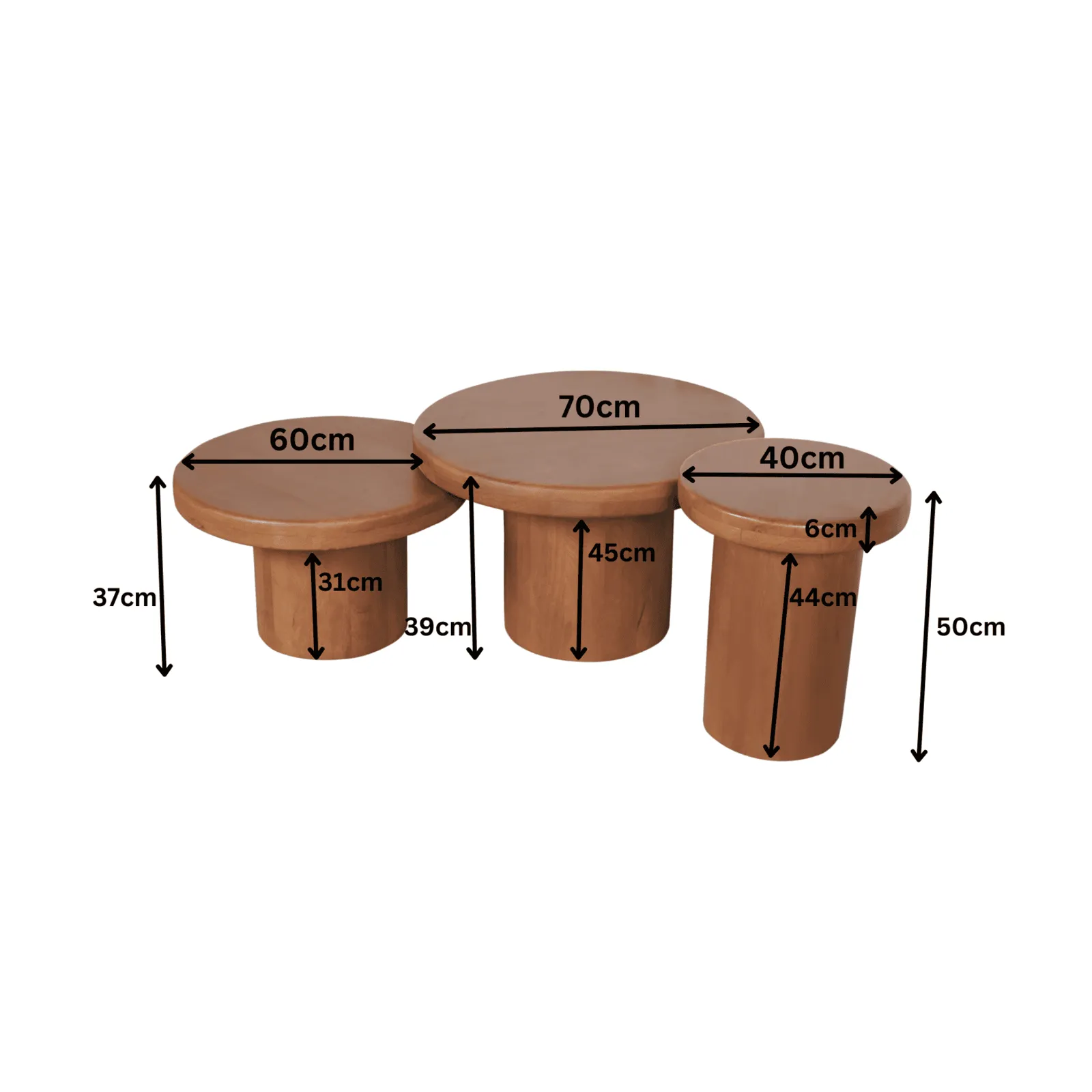 Coffee Table Maya | 70 cm | set of 3 - Starfurn