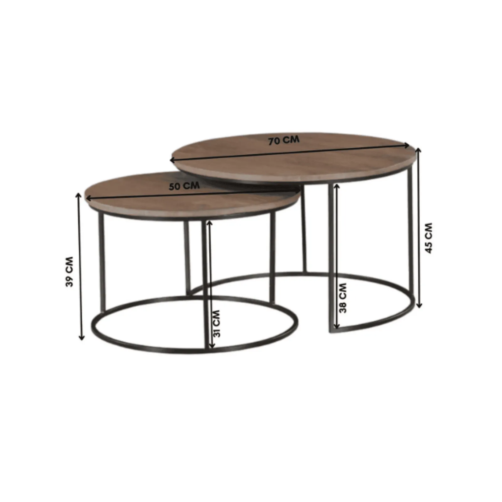 Coffee Table Maya | 70 cm | set of 3 - Starfurn