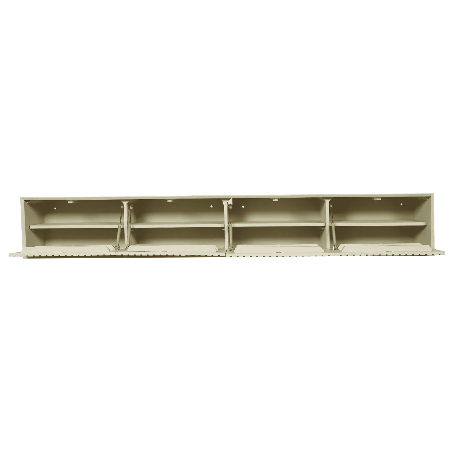 Zwevend tv meubel Madison Sand, 200 cm, met vier openstaande kleppen op een witte achtergrond - Starfurn