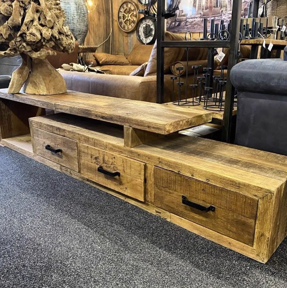 TV Unit Solid | Natural | 225cm - World of Brosi