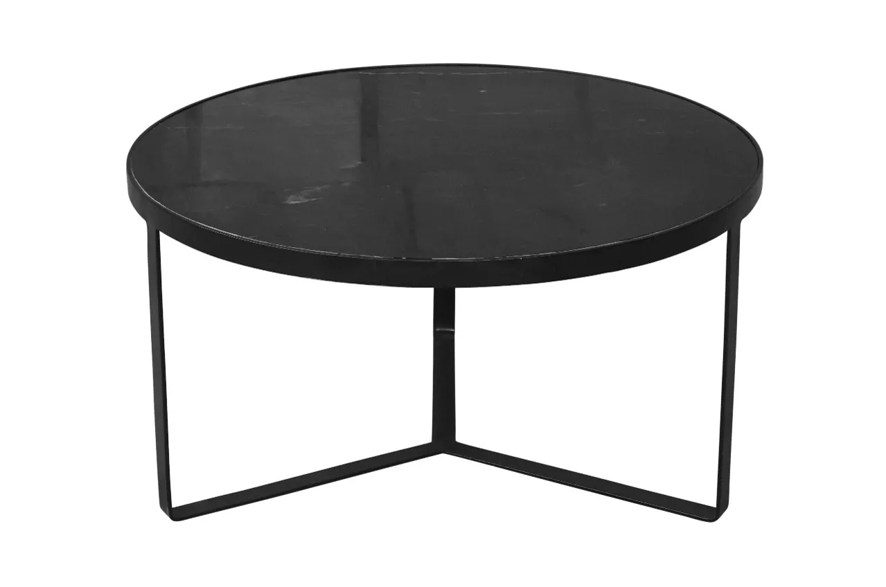 Couchtisch Lugo Marmor auf weißem Hintergrund, aus einem hohen Winkel fotografiert - Mokana Furniture