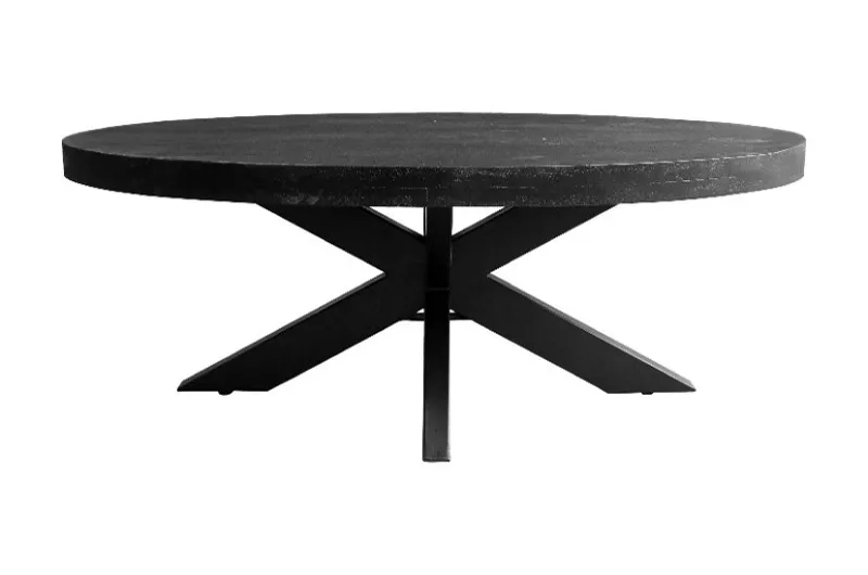 Couchtisch Mangoholz oval schwarz, von Mokana Furniture, Detailfoto 3