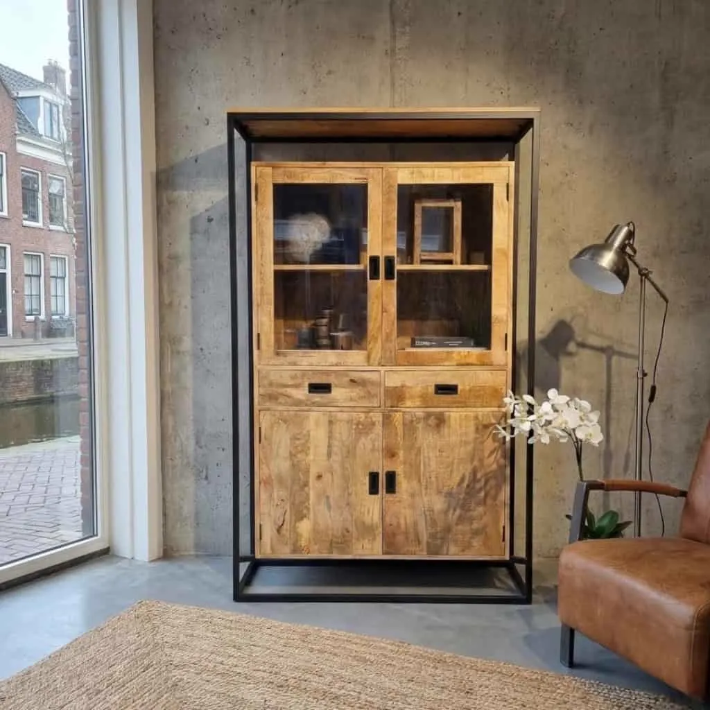 Vitrinekast Len | Mangohout