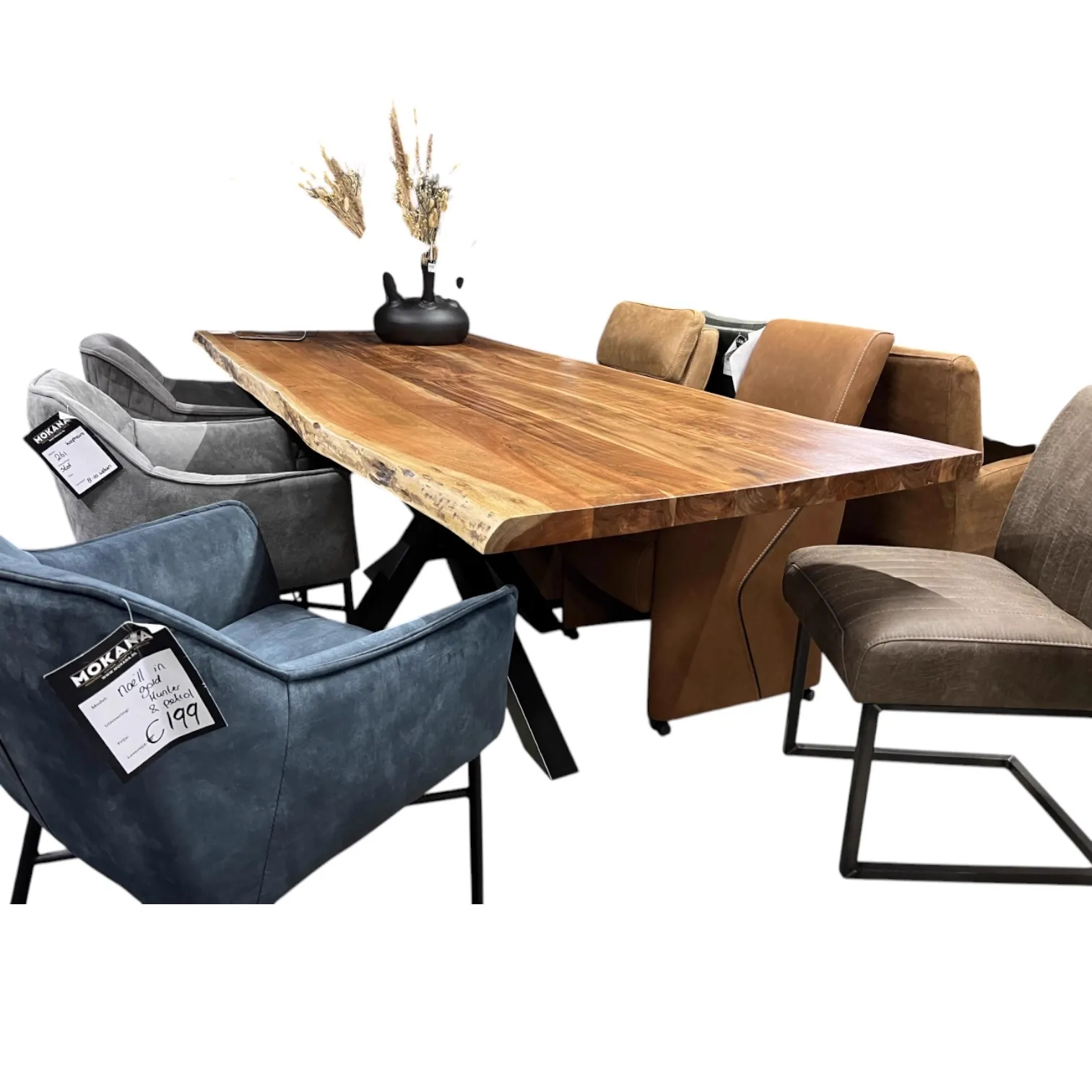 Living Edge tree trunk table 220cm - Mokana Furniture
