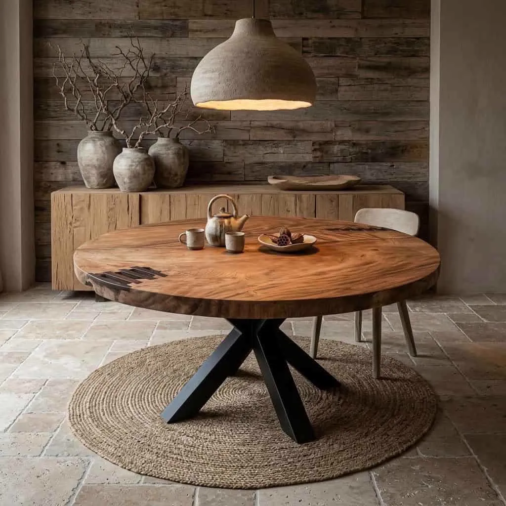 Eettafel rond suarhout 150cm