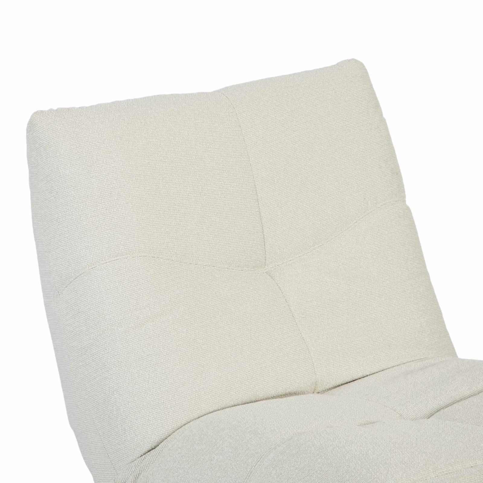 Detail des Relaxsessel Lazy Off White, Nahaufnahme der gepolsterten Rückenlehne mit Ziernähten - Starfurn