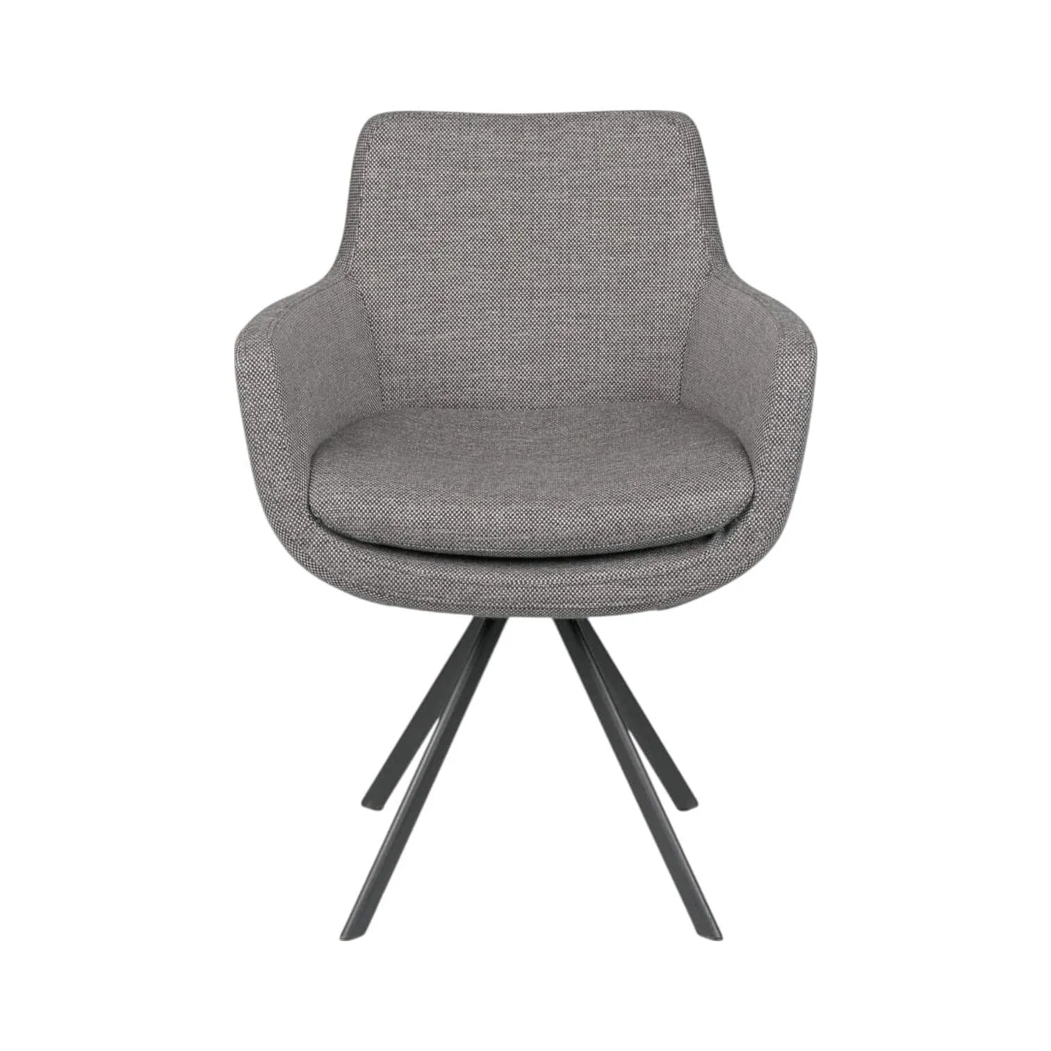 Sessel Mandy Outdoor, ein grauer Stoffsessel mit dunklen Beinen, auf weißem Hintergrund - Chill-Line