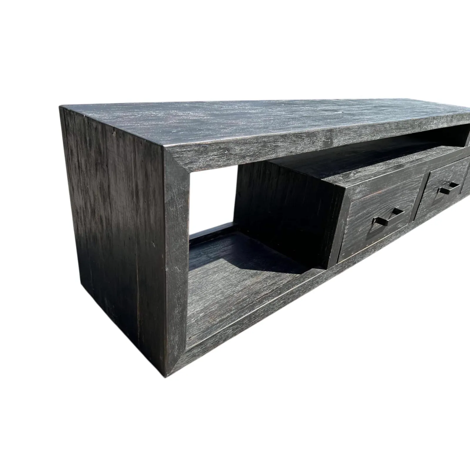 Solid Teak TV Unit | Black - World of Brosi