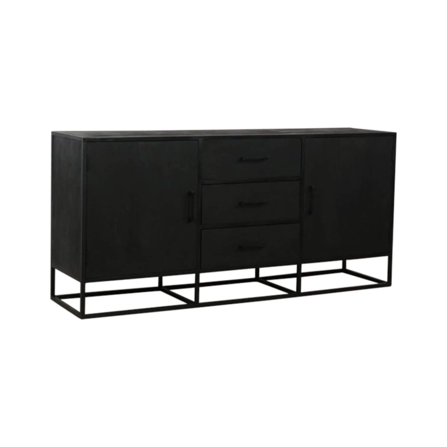 Bob Sideboard 180 cm auf weißem Hintergrund, mit zwei Türen und drei Schubladen - Wildeboer & van der Weide