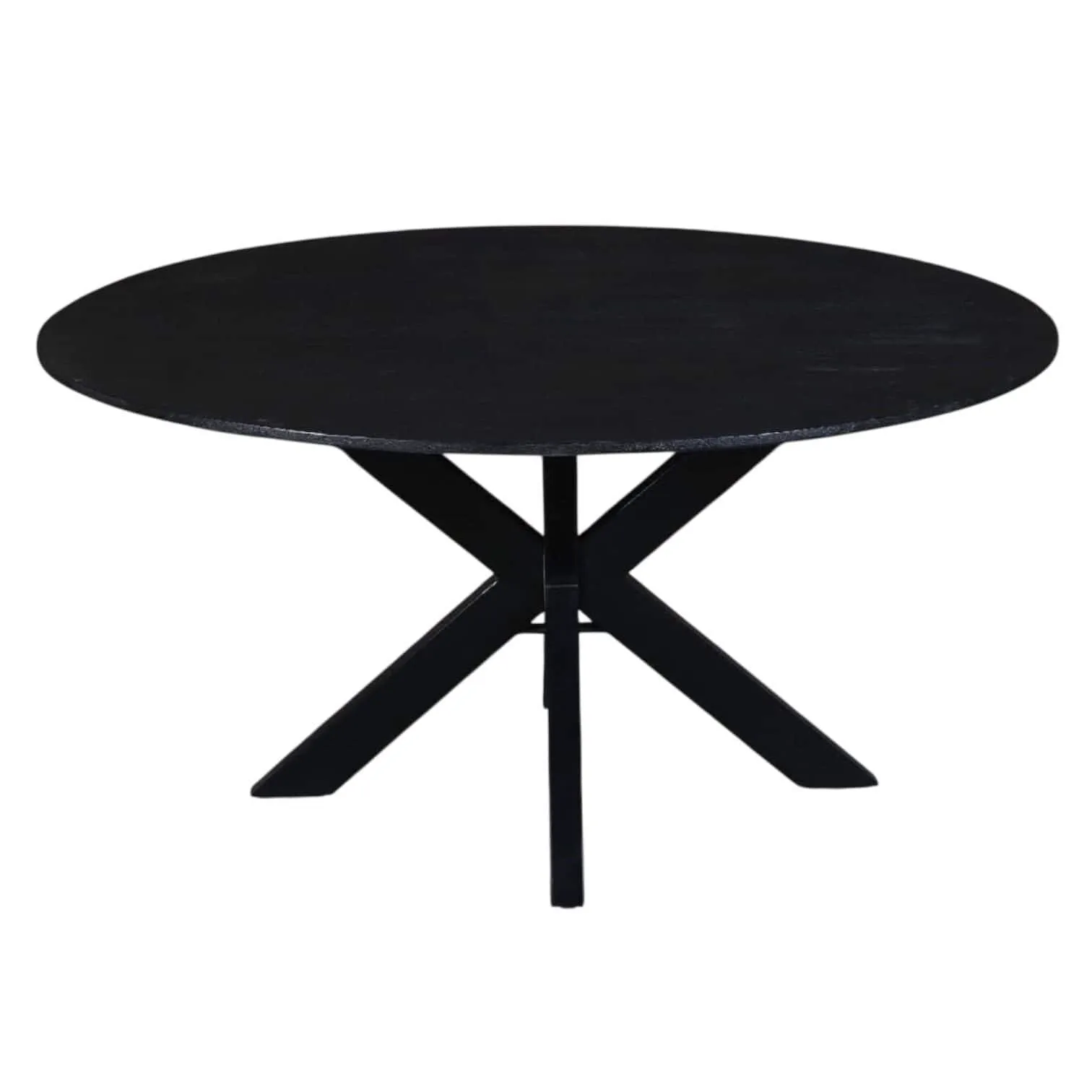 Dining table mango wood round black 150cm - Mokana Furniture