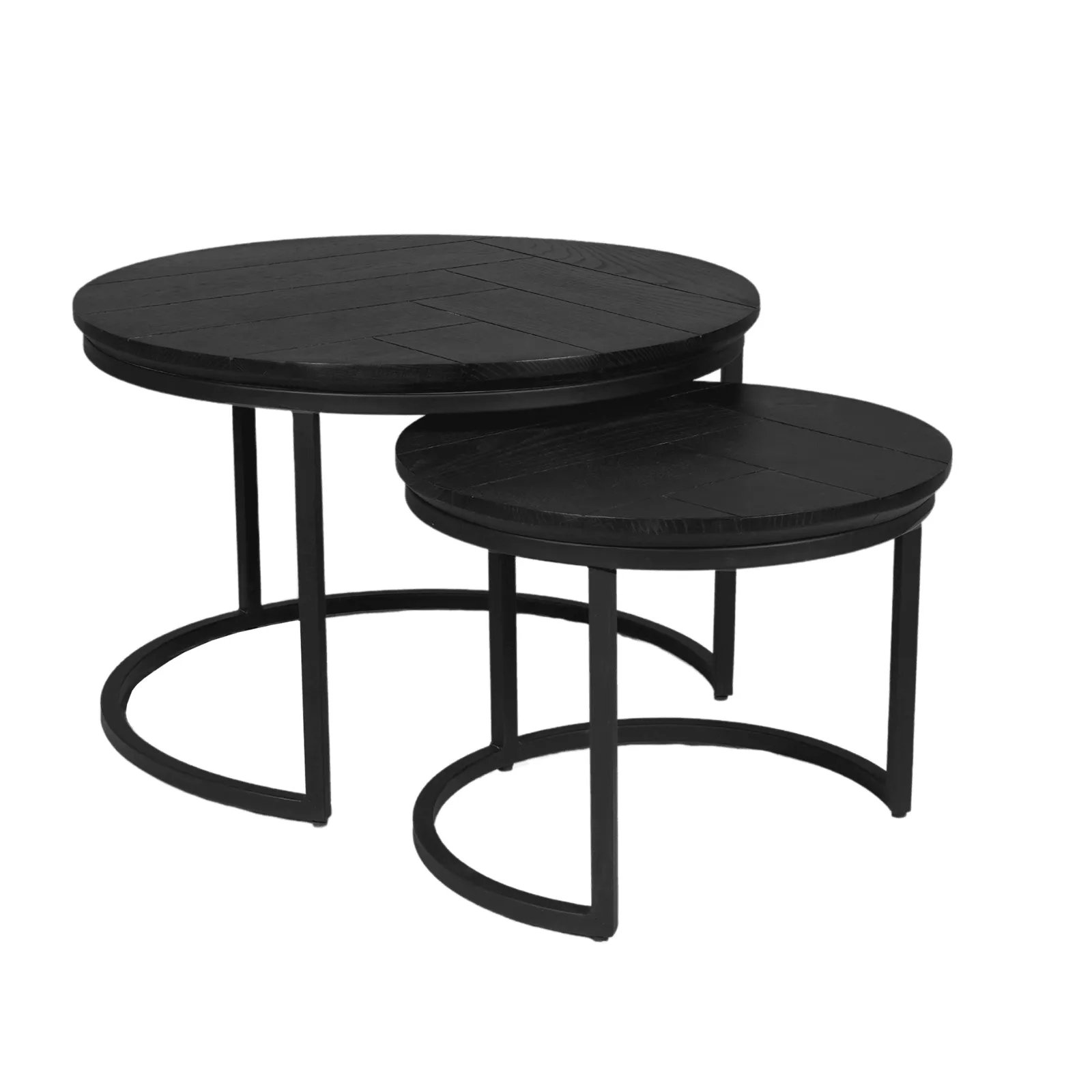 Coffee table Otik Black Oak | 70 cm | set of 2 - Starfurn