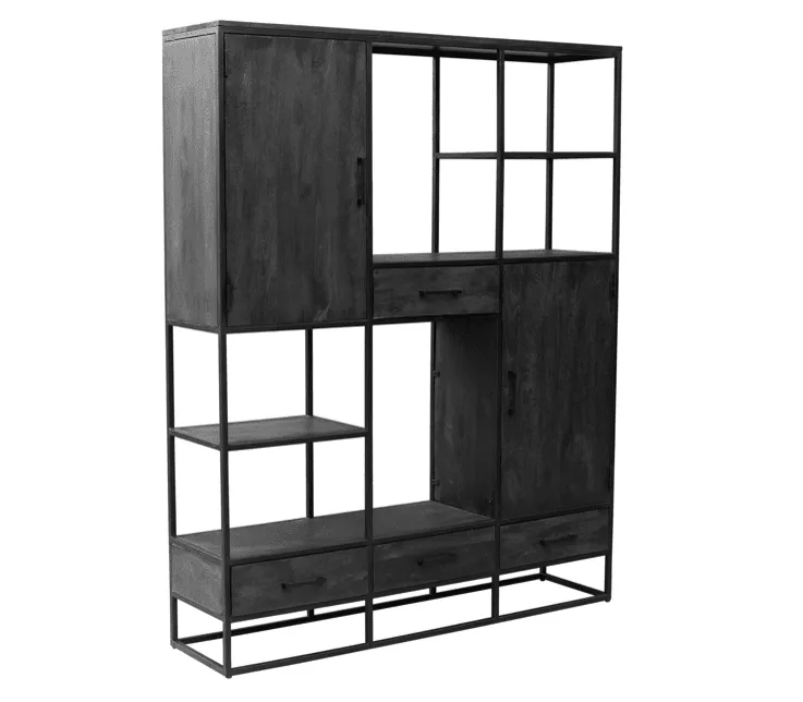 Utah Shelving Cabinet black XXL - Mokana Furniture