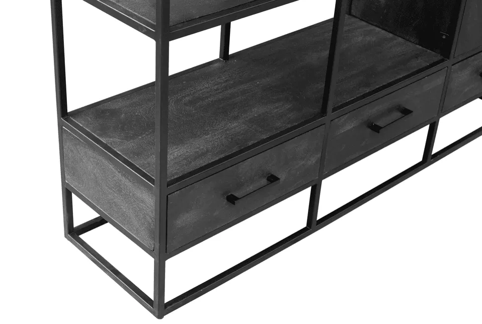 Utah Shelving Cabinet black XXL - Mokana Furniture